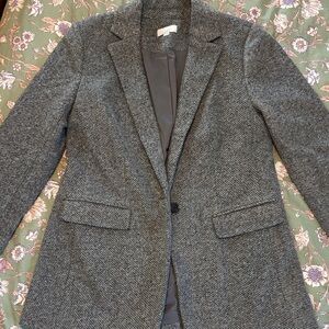 LOFT Charcoal Gray Tweed Blazer